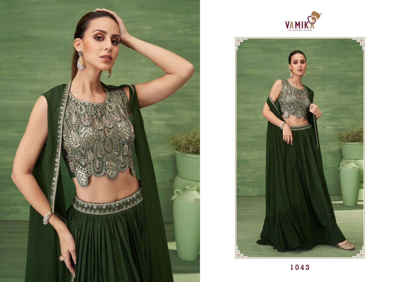 CELEBRITY VOL-5 BY VAMIKA IN PURE BSY FIONA LEHNGA CHOLI WITH KOTI COLLECTION 