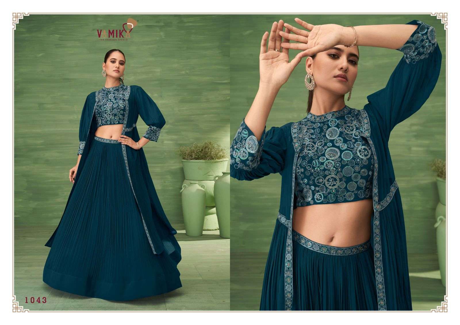CELEBRITY VOL-5 BY VAMIKA IN PURE BSY FIONA LEHNGA CHOLI WITH KOTI COLLECTION 