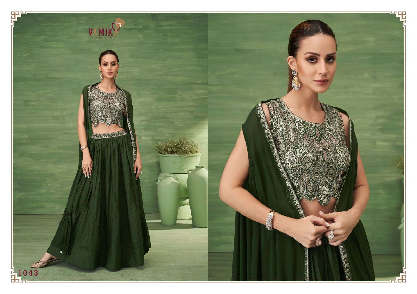 CELEBRITY VOL-5 BY VAMIKA IN PURE BSY FIONA LEHNGA CHOLI WITH KOTI COLLECTION 
