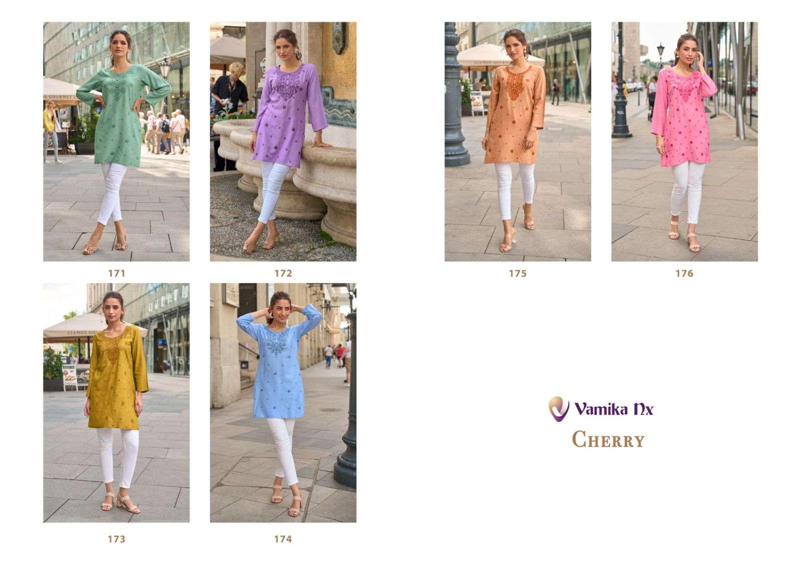 CHEERY BY VAMIKA IN HEAVY VISCOSE RAYON WITH HEAVY WORK SHOT TOP 