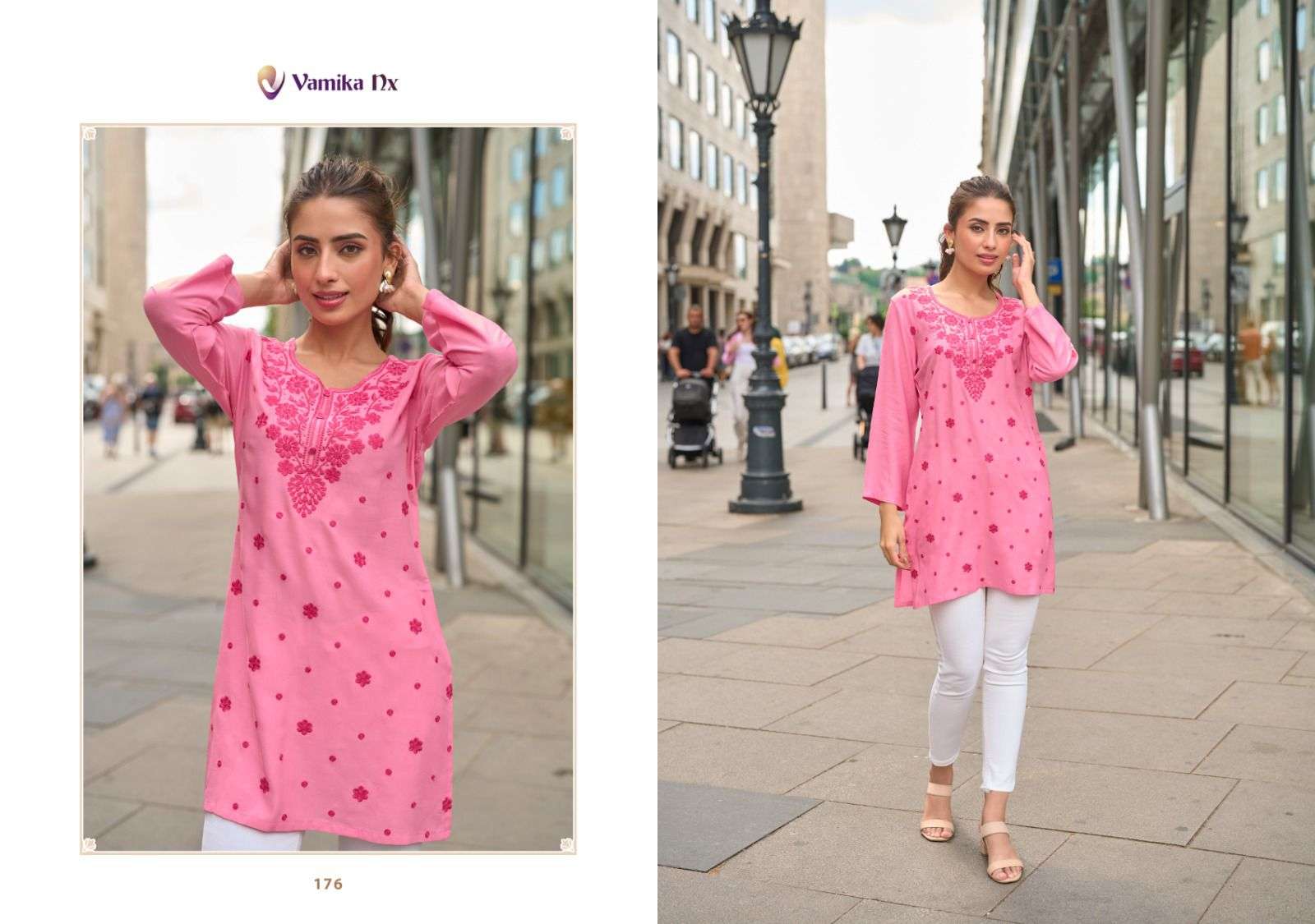 CHEERY BY VAMIKA IN HEAVY VISCOSE RAYON WITH HEAVY WORK SHOT TOP 