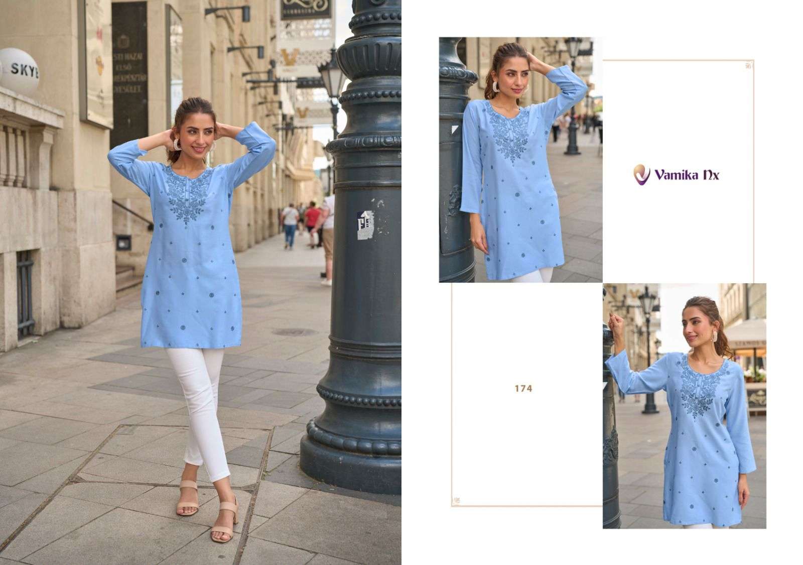 CHEERY BY VAMIKA IN HEAVY VISCOSE RAYON WITH HEAVY WORK SHOT TOP 