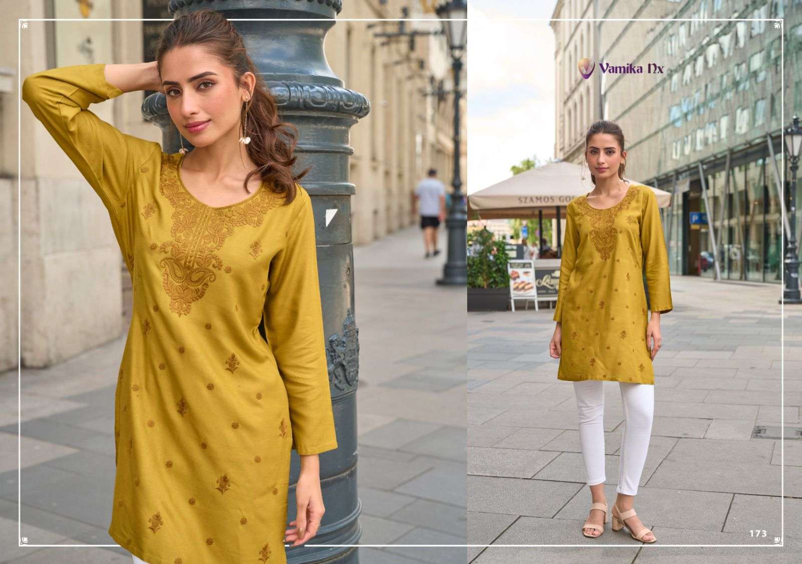 CHEERY BY VAMIKA IN HEAVY VISCOSE RAYON WITH HEAVY WORK SHOT TOP 