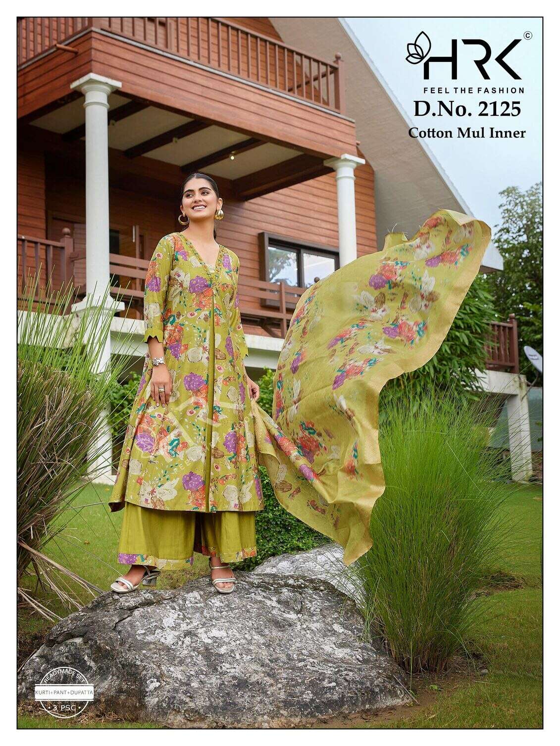 D.NO :- 2125 BY HRK IN VATICAN FOIL PRINT WITH EXCLUSIVE HANDWORK 