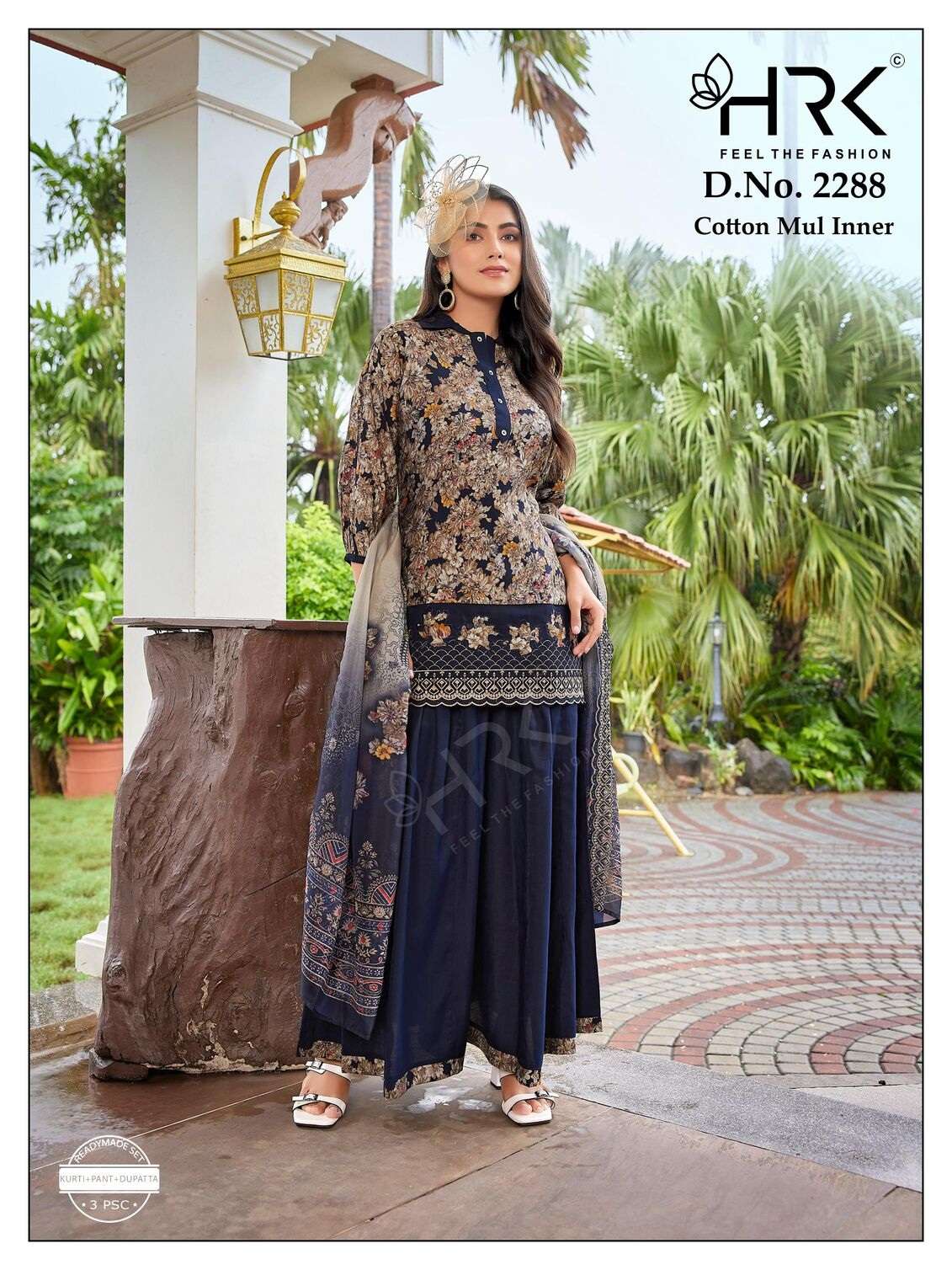 D.NO :- 2288 BY HRK IN TWILL PRINT WITH EXCLUSIVE EMBROIDERY WORK 