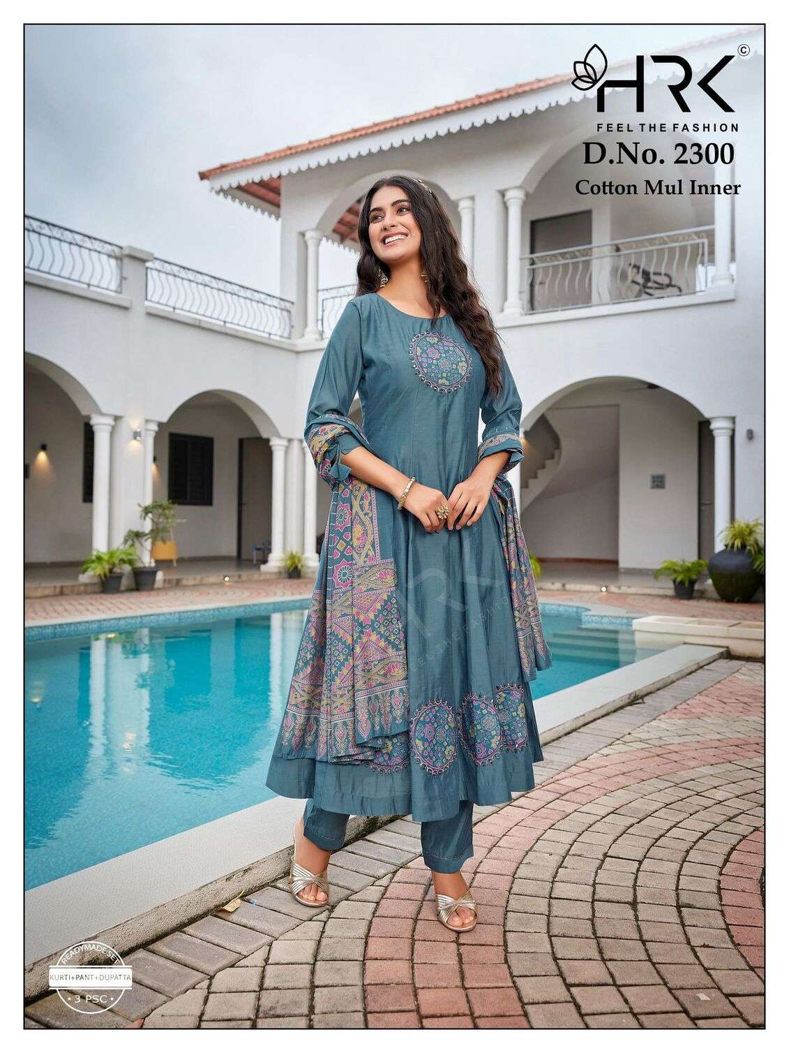 D.NO :- 2300 BY HRK IN HEAVY ROMAN EXCLUSIVE HAND EPIC WORK WITH COTTON MUL INNER 