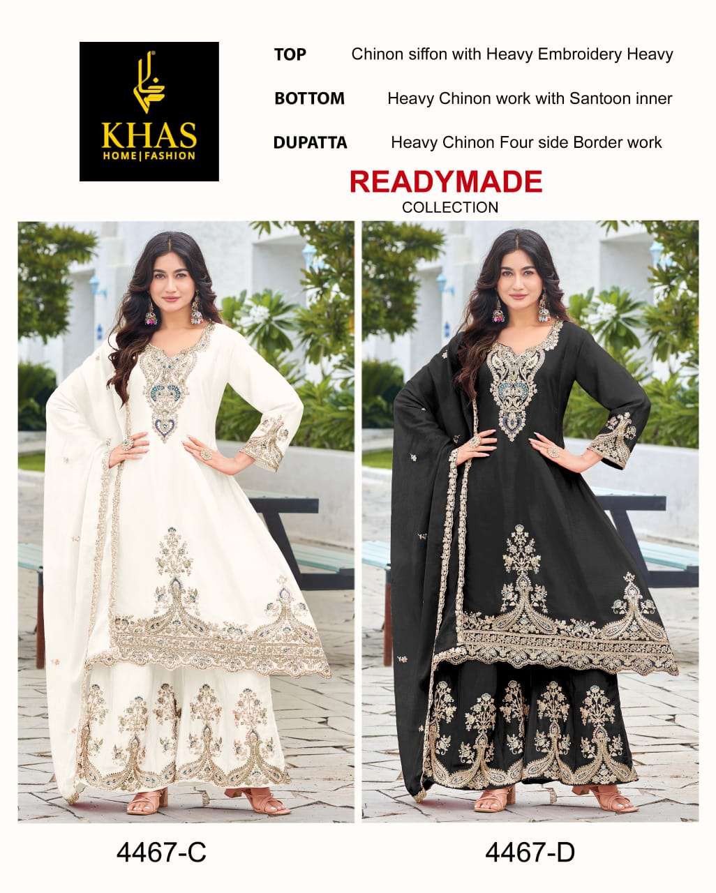 D.NO :- 4467 BY BY KHAS IN CHINON SILK BEEUTIFUL NEW RADY MADE COLLECTION 