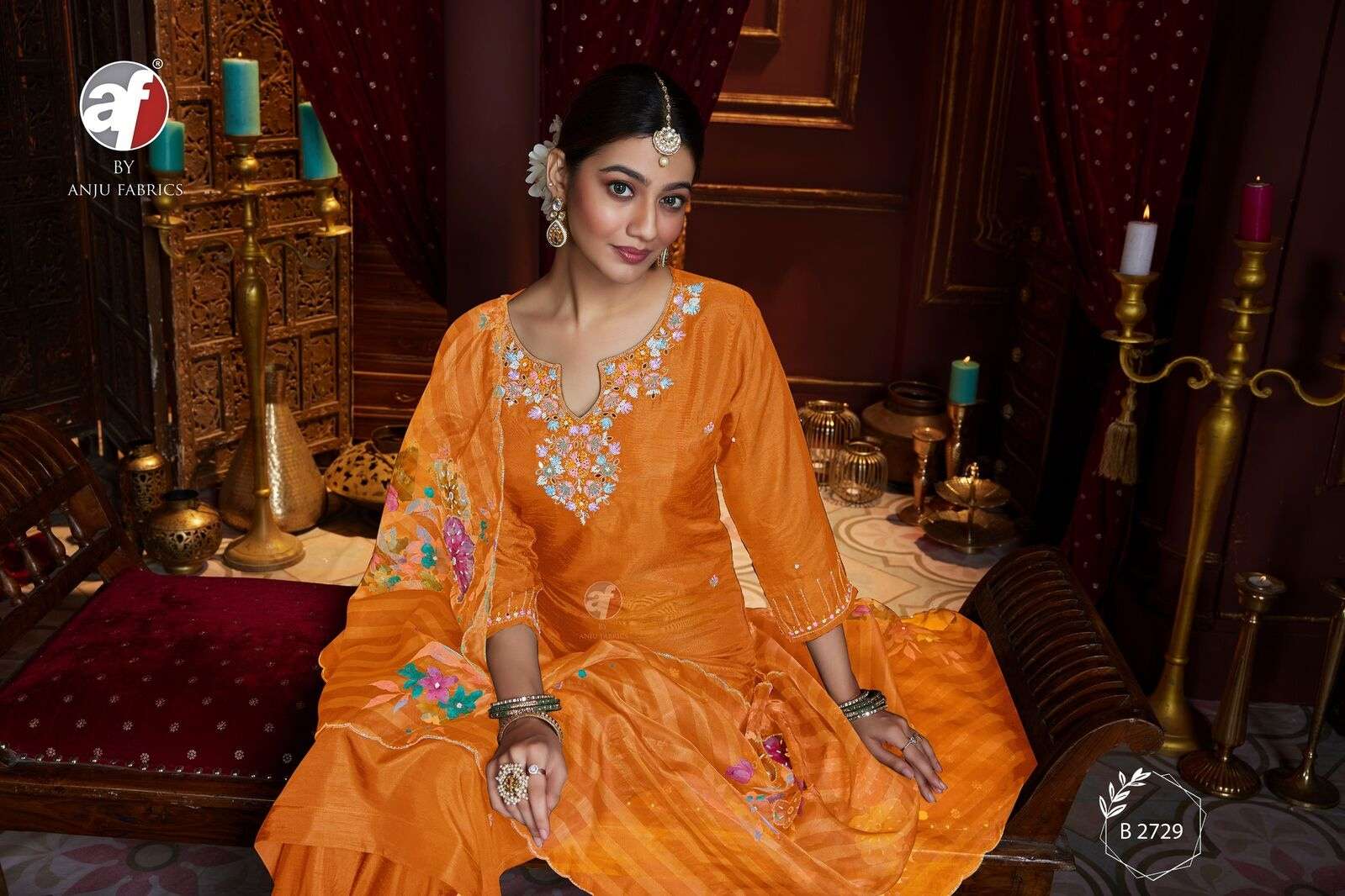 D.NO:- B 2729 BY ANJU FABRICS IN PURE DOLA SILK WITH PURE HEAVY HANDWORK 