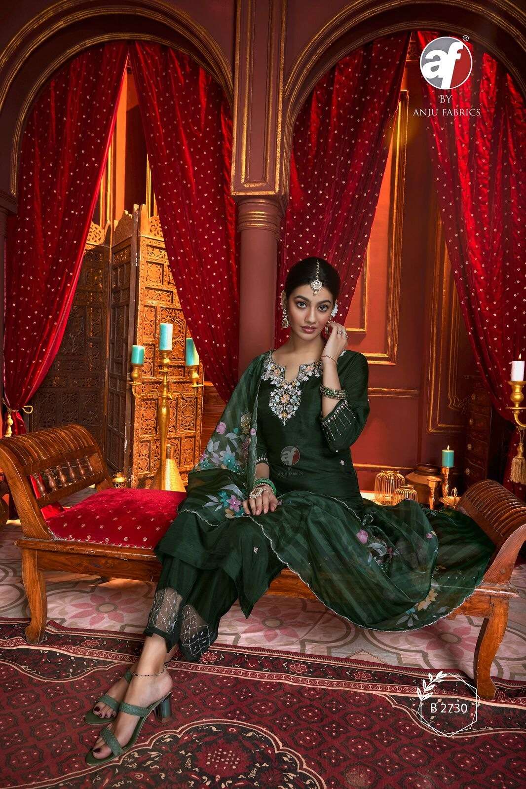 D.NO:- B 2730 BY ANJU FABRICS IN PURE DOLA SILK WITH PURE HEAVY HANDWORK 
