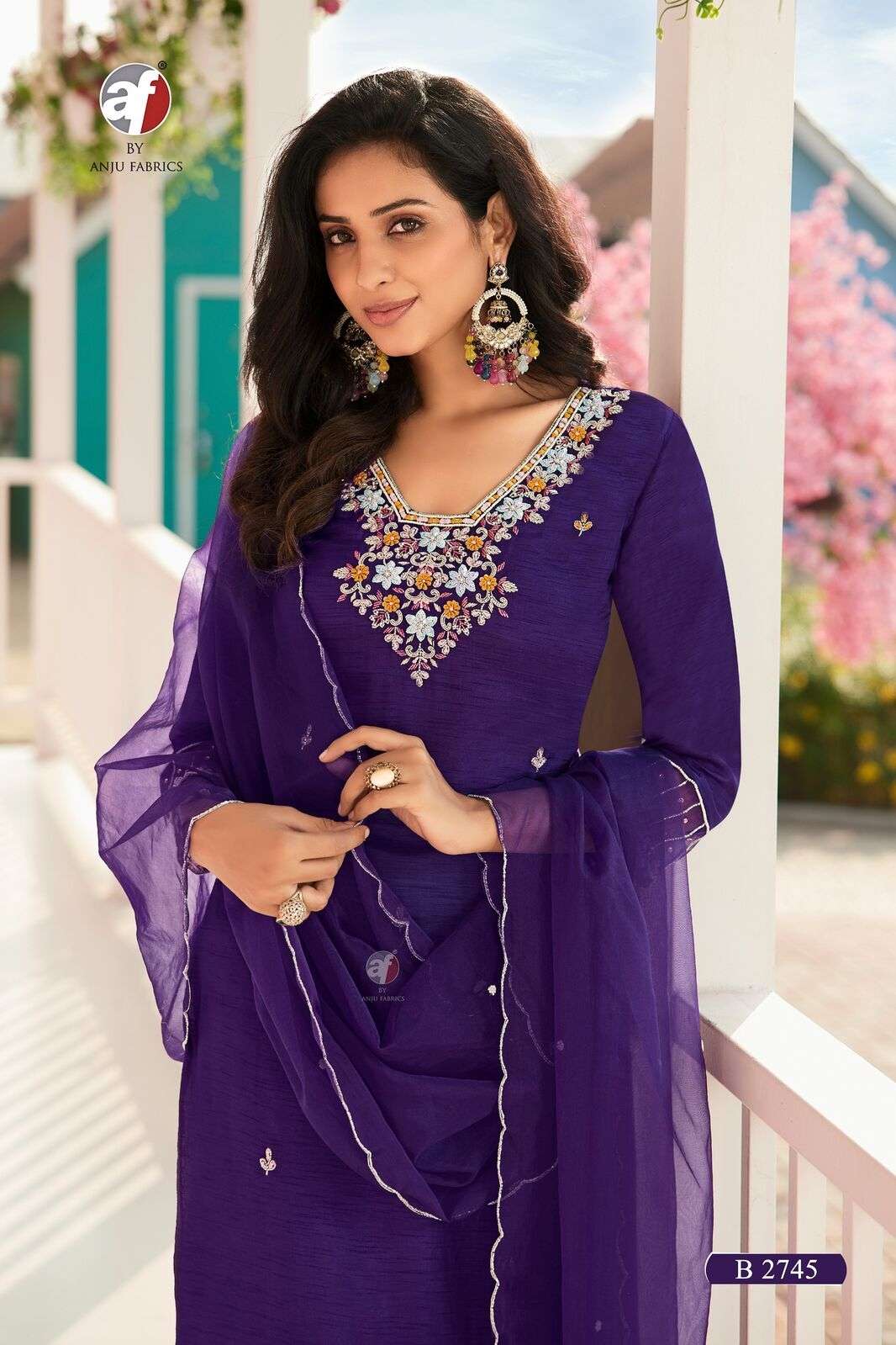 D.NO:- B 2745 BY ANJU FABRICS IN PURE DOLA SILK WITH PURE HEAVY HANDWORK 