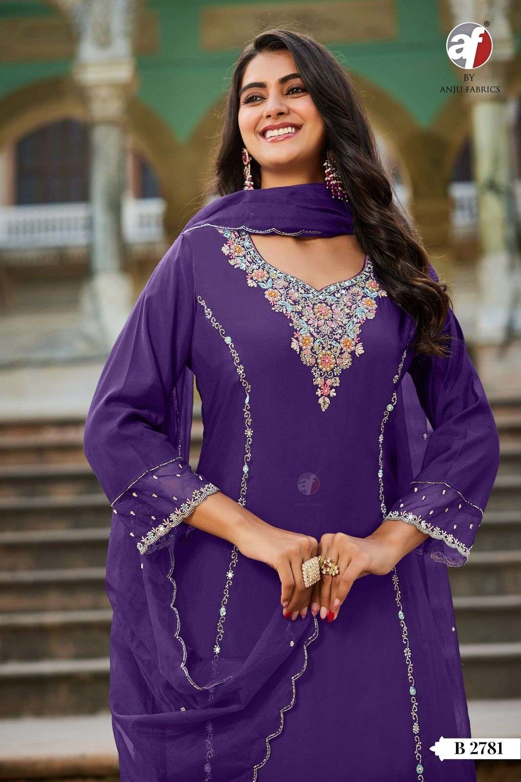 D.NO:- B 2781 BY ANJU FABRICS IN MODAL SILK KURTI PANT WITH  DUPATTA WITH PURE HEAVY HANDWORK 