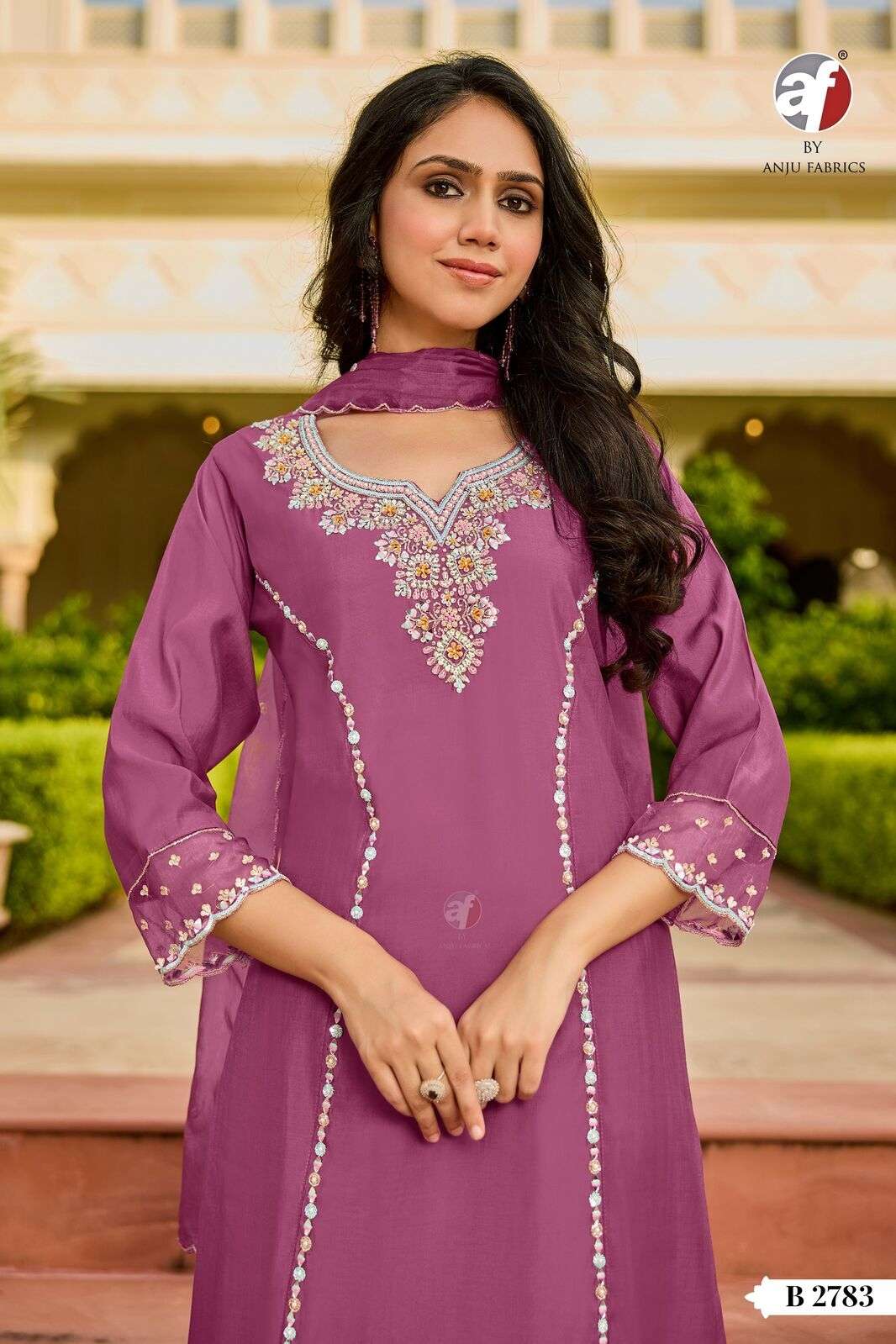 D.NO:- B 2783 BY ANJU FABRICS IN MODAL SILK KURTI PANT WITH  DUPATTA WITH PURE HEAVY HANDWORK 