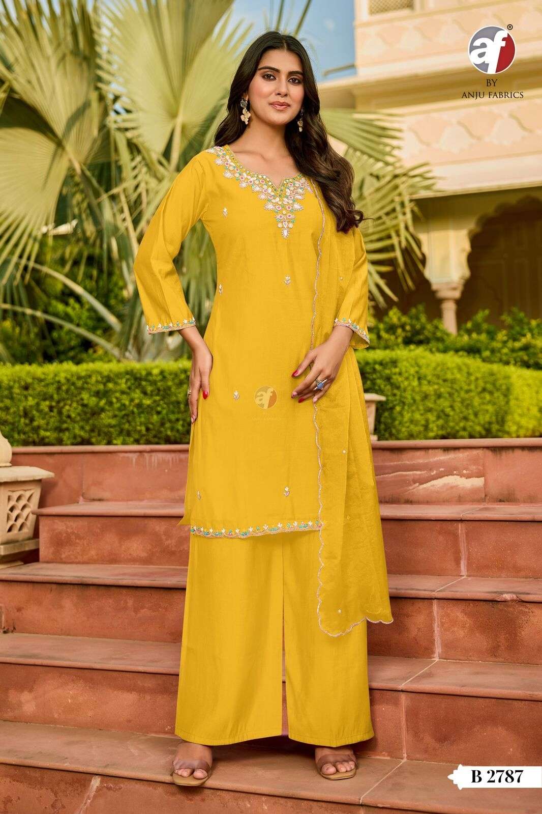 D.NO:- B 2787 BY ANJU FABRICS IN MODAL SILK KURTI PANT WITH  DUPATTA WITH PURE HEAVY HANDWORK 