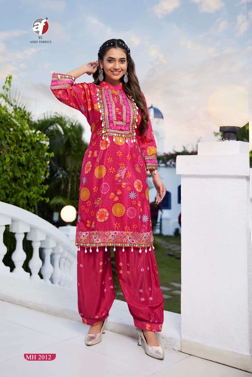 D.NO:- MH 2012 BY ANJU FABRICS IN PURE NATURAL CREPE WITH DIGITAL PRINT & HAND WORK 