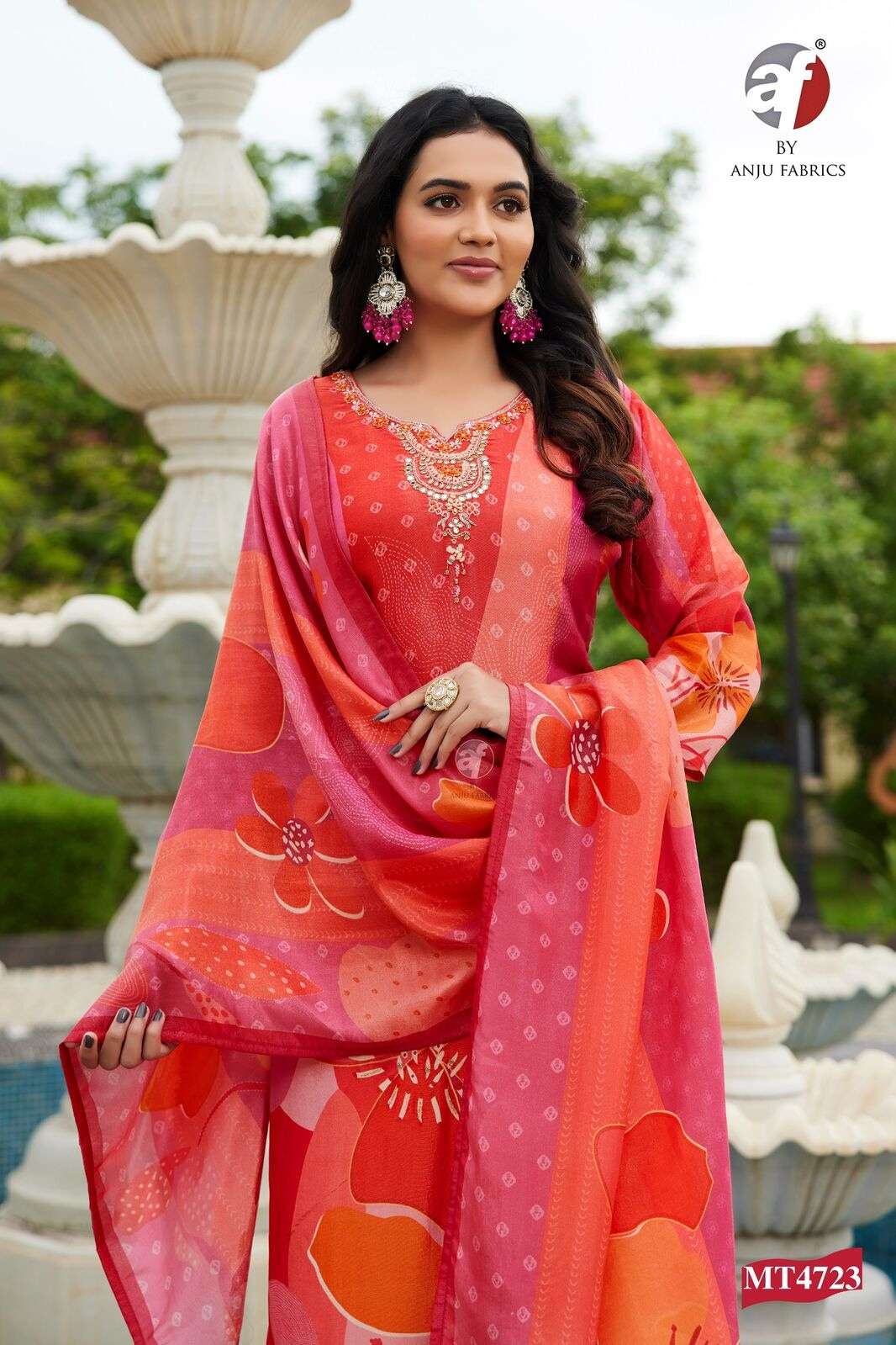 D.NO:- MT 4723 BY ANJU FABRICS IN PURE TISSUE SHIMMER WITH DIGITAL PRINT & PURE HANDWORK 