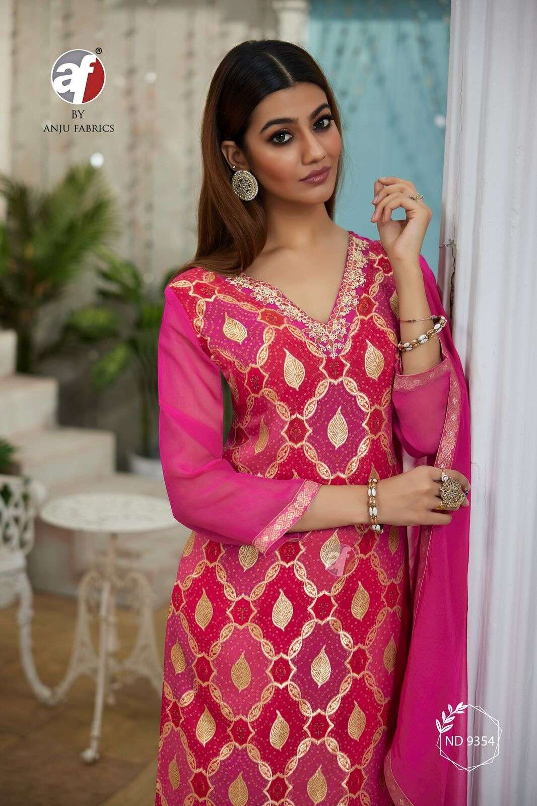 D.NO:- ND 9354 BY ANJU FABRICS IN NATURAL CREPE WITH MEENA JACQUARD WITH PURE HANDWORK 