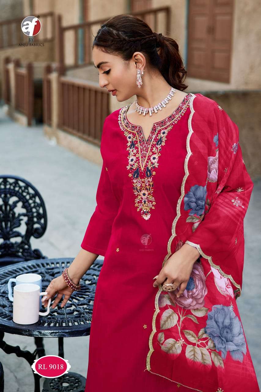 D.NO:- RL 9018 BY ANJU FABRICS IN MODAL SILK WITH PURE HEAVY HANDWORK