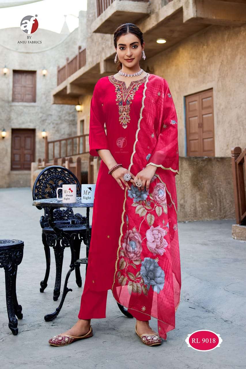 D.NO:- RL 9018 BY ANJU FABRICS IN MODAL SILK WITH PURE HEAVY HANDWORK