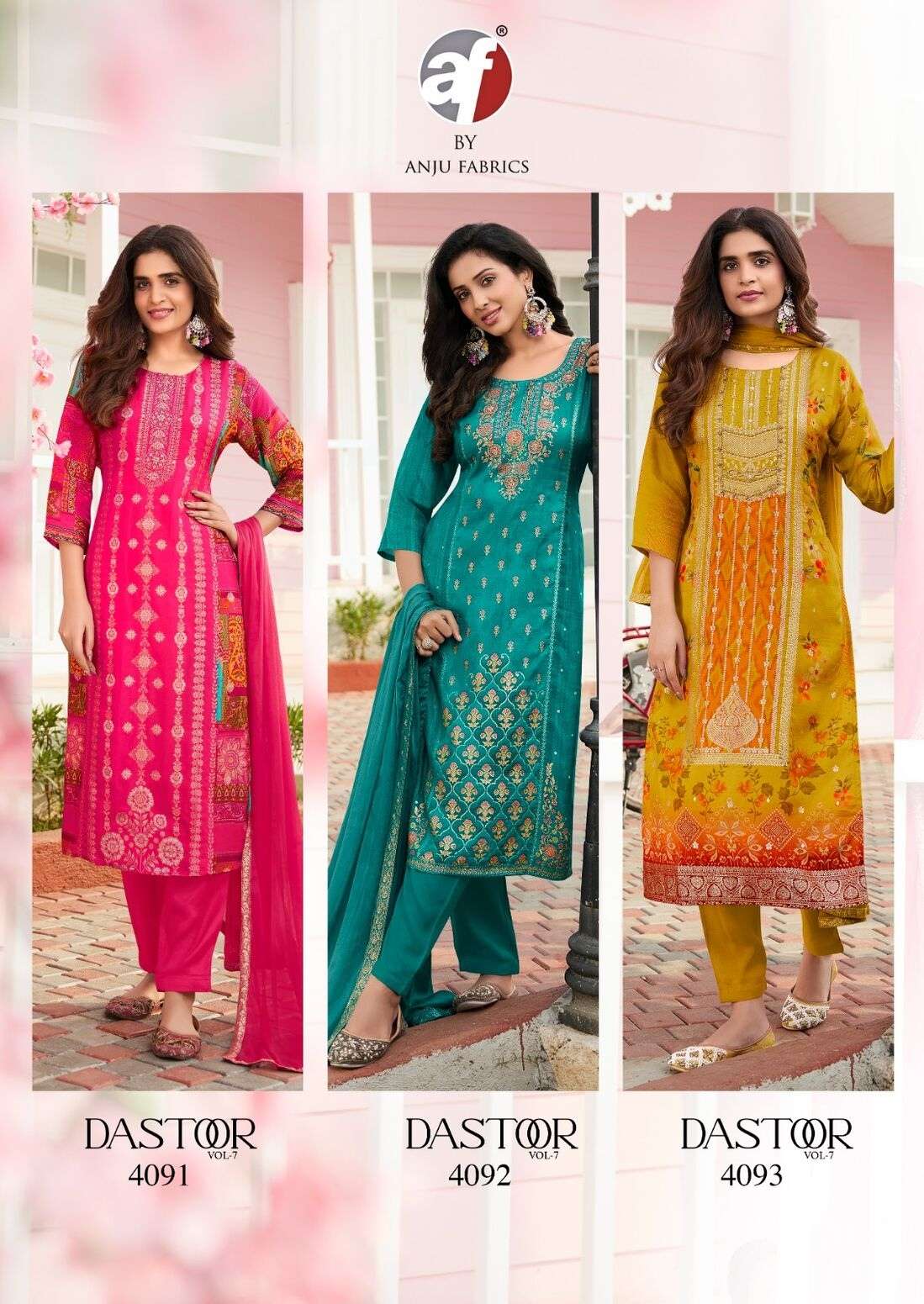 DASTOOR VOL-7 BY ANJU FABRICS PURE DOLA JACQUARD KURTI PANT WITH DUPATTA 