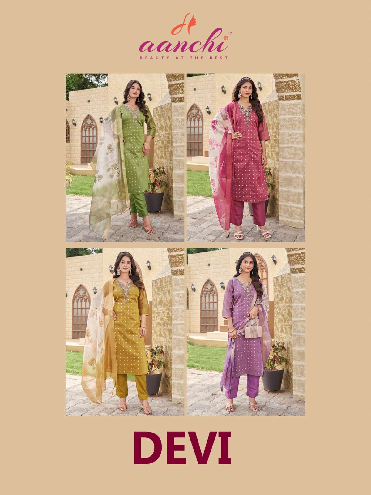 DEVI BY AANCHI IN PURE SHIMMER JACQUARD WITH ANCY DIGITAL PRINT DUPATTA