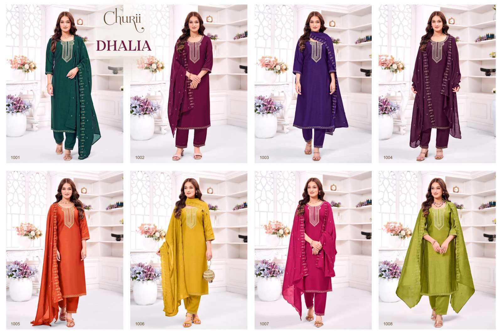 DHALIA BY CHURII IN VICHITRA TOP WITH INNER AND FANCY EMBROIDERY WORK 