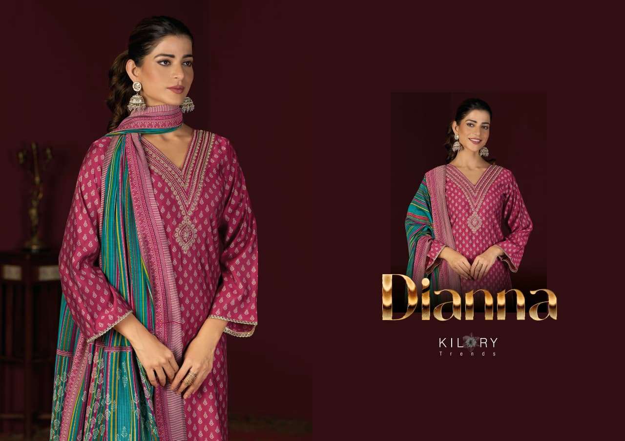 DIANNA BY KILORY TRENDS IN PURE MUSLIN SILK DIGITAL FOIL PRINTING WITH EMBROIDERY WORK 