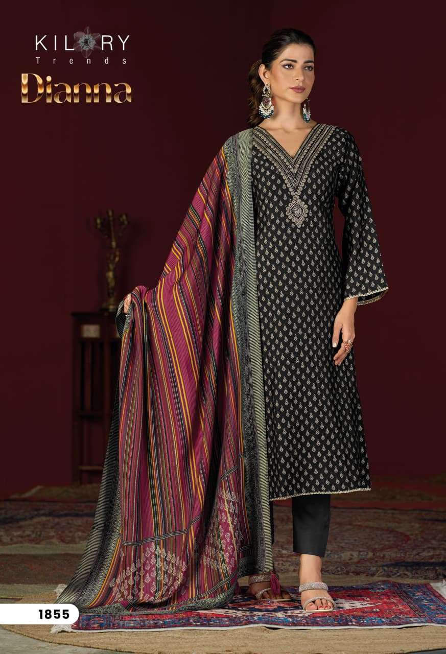 DIANNA BY KILORY TRENDS IN PURE MUSLIN SILK DIGITAL FOIL PRINTING WITH EMBROIDERY WORK 