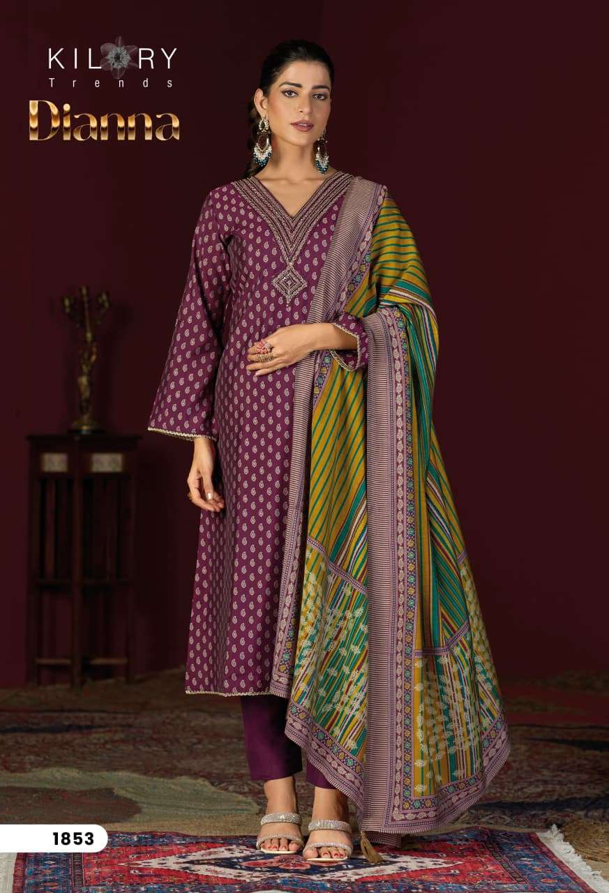 DIANNA BY KILORY TRENDS IN PURE MUSLIN SILK DIGITAL FOIL PRINTING WITH EMBROIDERY WORK 