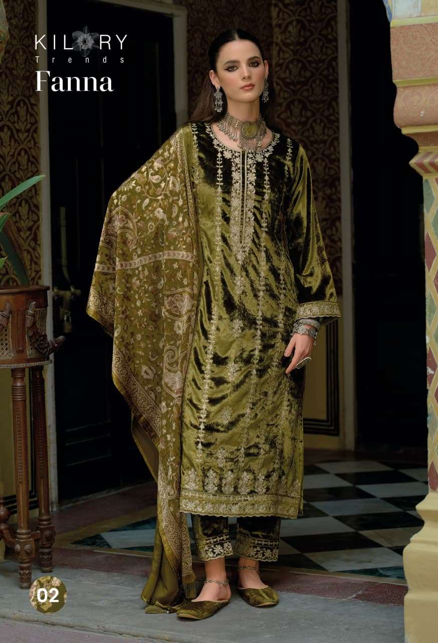 FANNA BY KILORY TRENDS IN PURE VALVET WITH CHAIN EMBROIDERY WORK