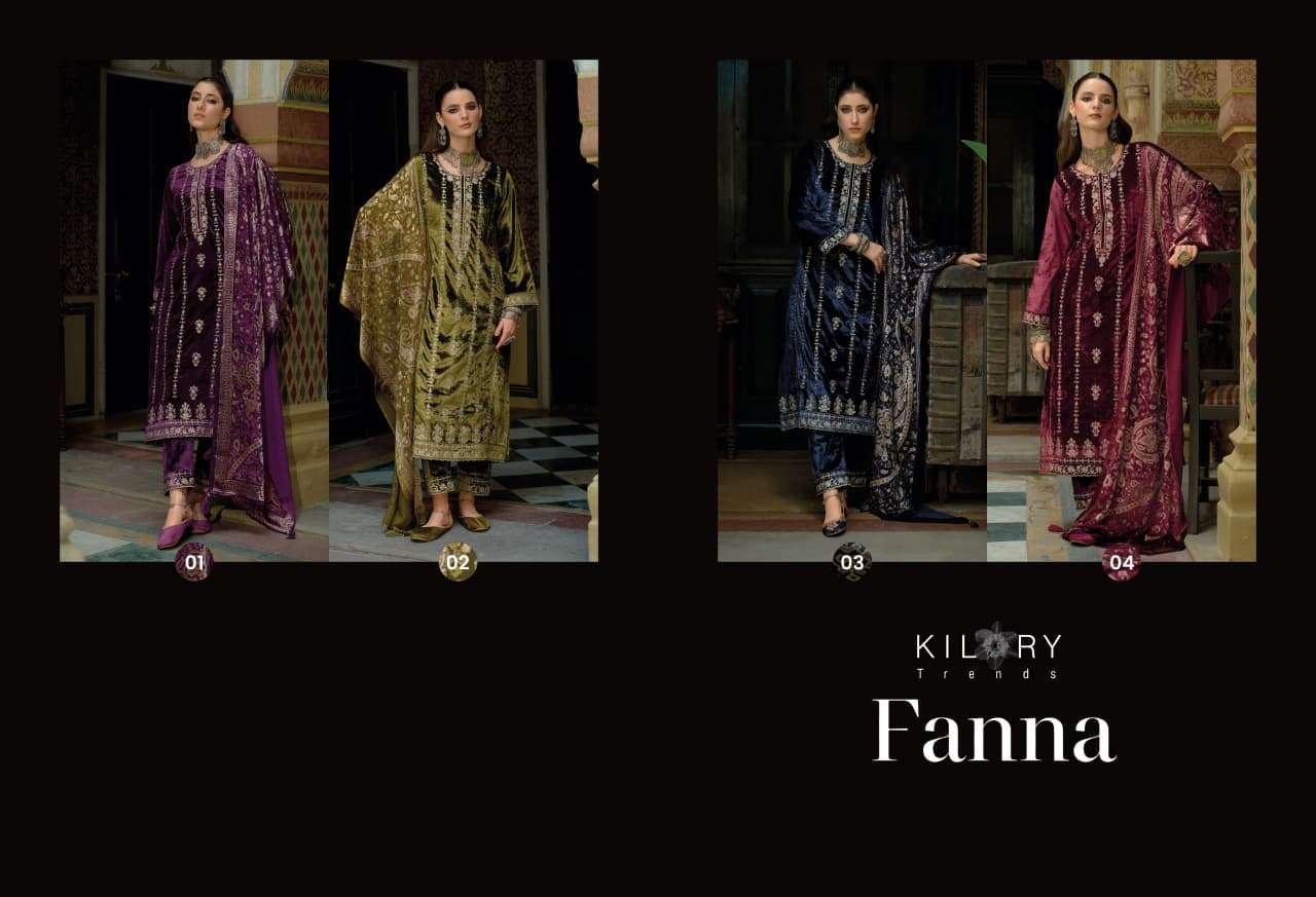 FANNA BY KILORY TRENDS IN PURE VALVET WITH CHAIN EMBROIDERY WORK