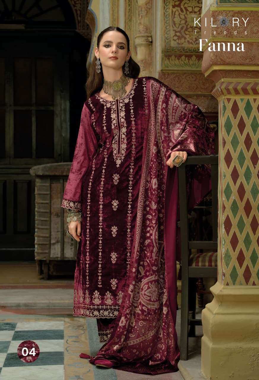 FANNA BY KILORY TRENDS IN PURE VALVET WITH CHAIN EMBROIDERY WORK