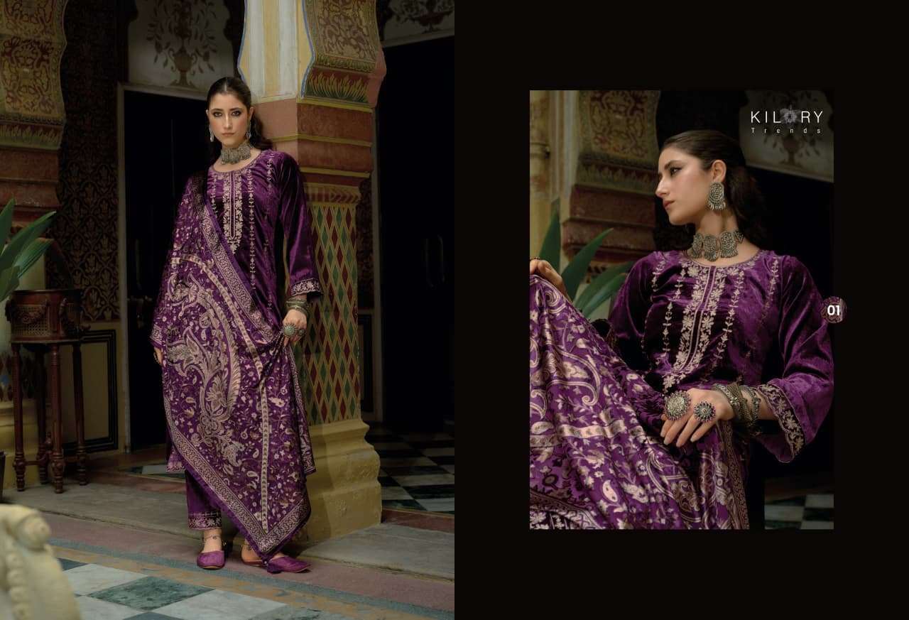 FANNA BY KILORY TRENDS IN PURE VALVET WITH CHAIN EMBROIDERY WORK