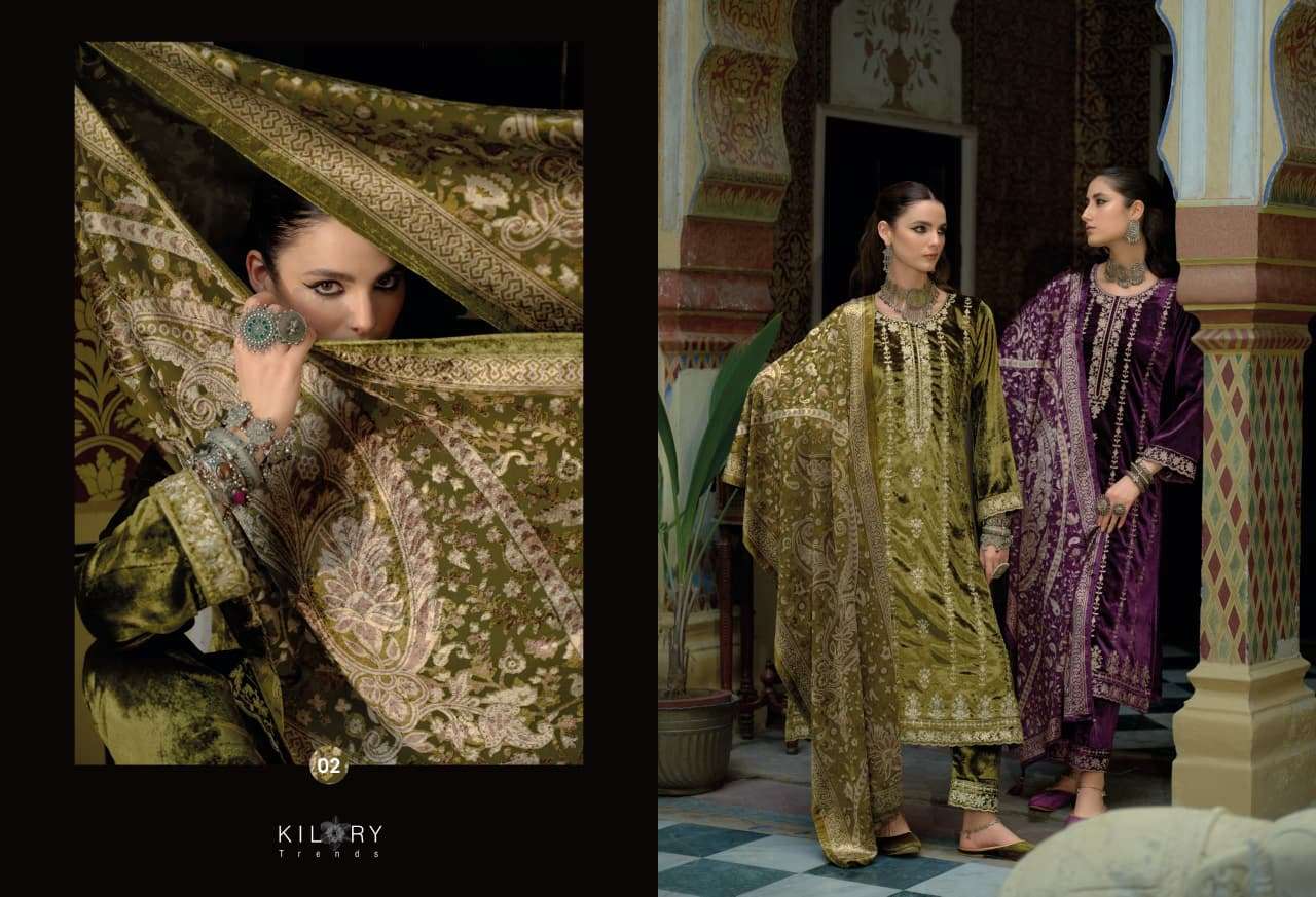 FANNA BY KILORY TRENDS IN PURE VALVET WITH CHAIN EMBROIDERY WORK