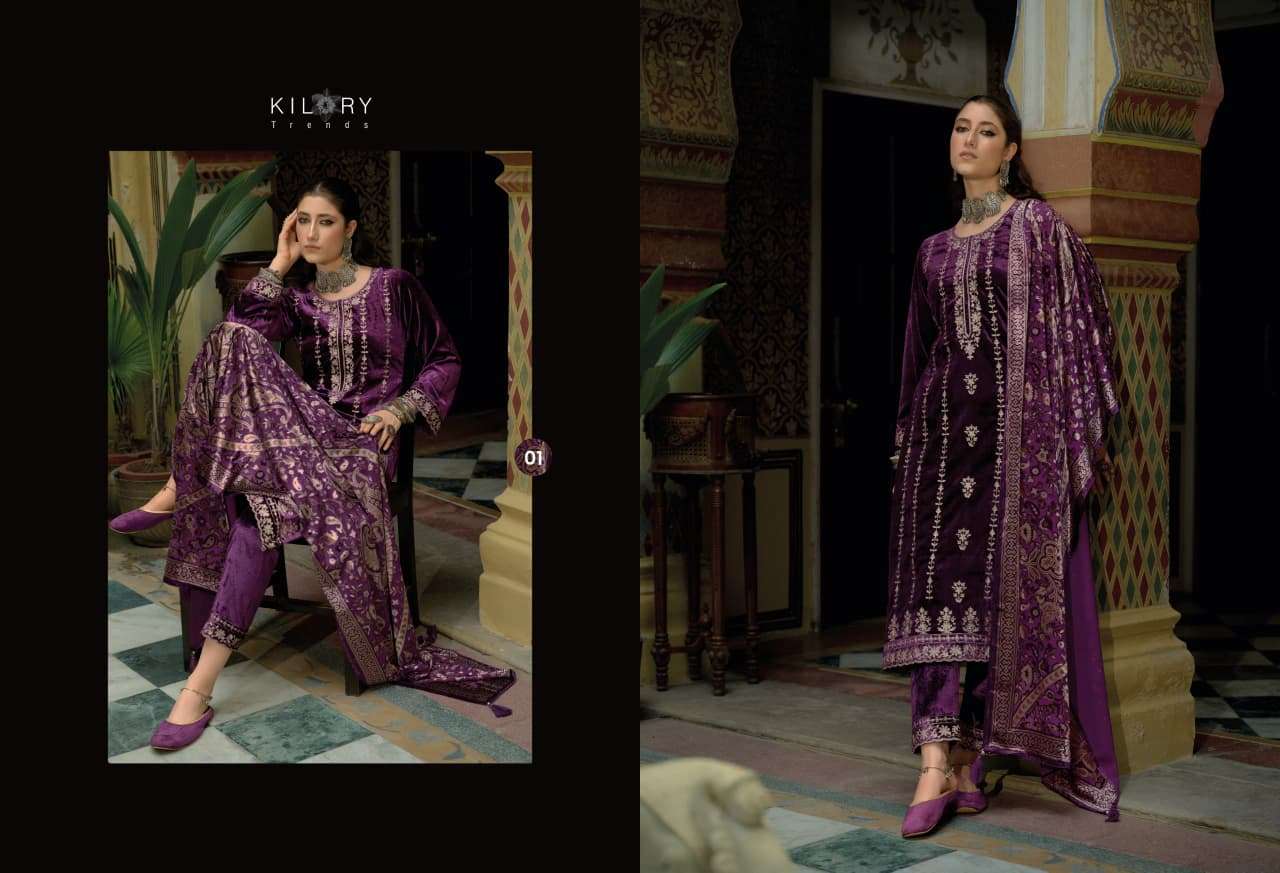 FANNA BY KILORY TRENDS IN PURE VALVET WITH CHAIN EMBROIDERY WORK