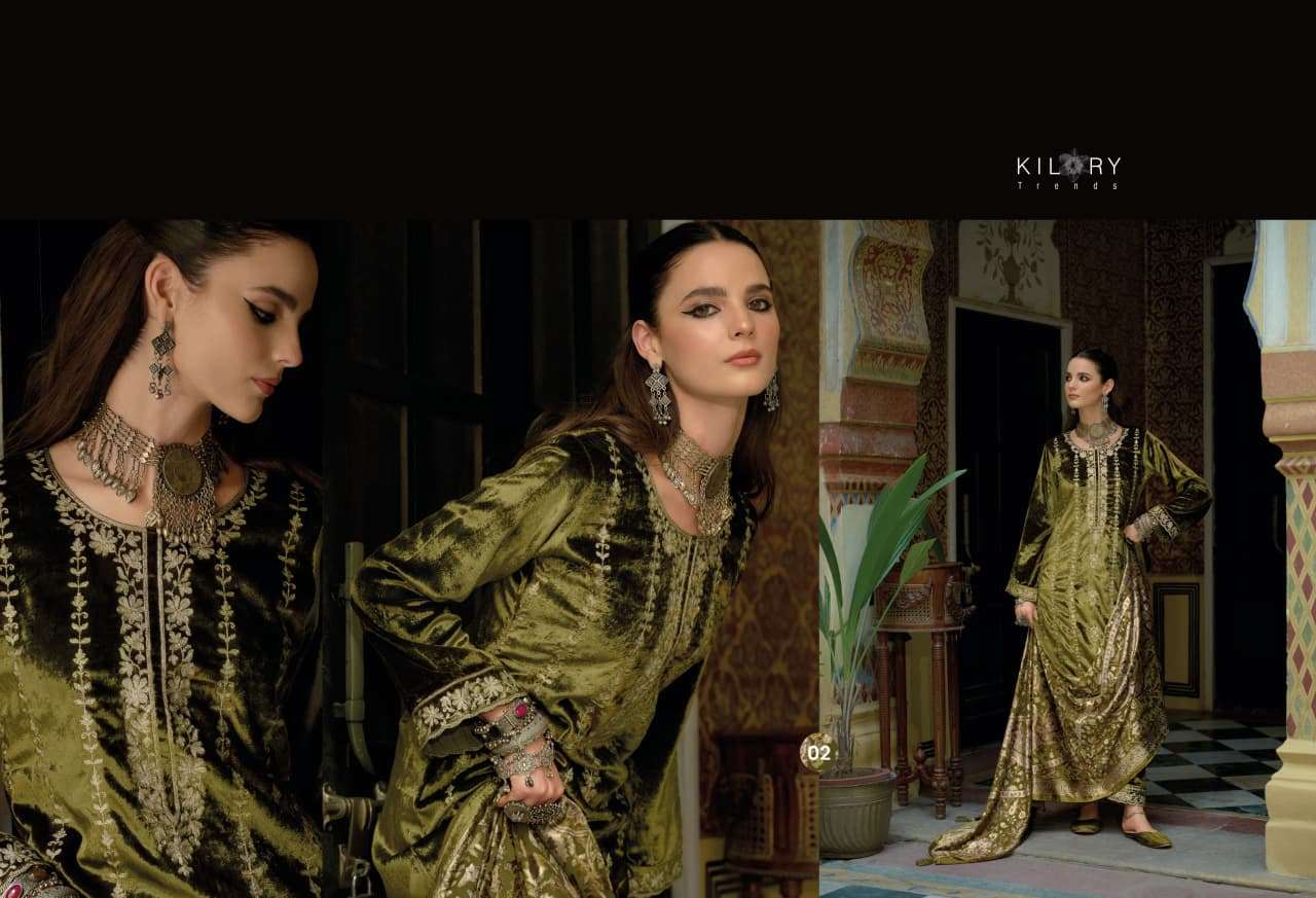 FANNA BY KILORY TRENDS IN PURE VALVET WITH CHAIN EMBROIDERY WORK