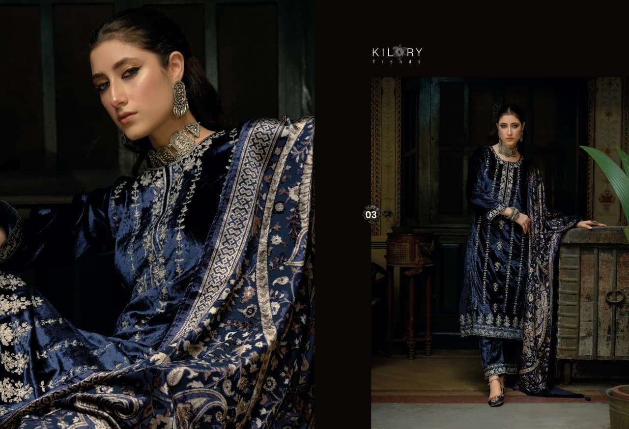 FANNA BY KILORY TRENDS IN PURE VALVET WITH CHAIN EMBROIDERY WORK