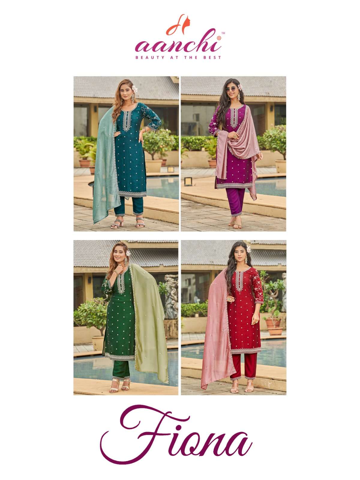 FIONA BY AANCHI IN VICHITRA SILK WITH FANCY CONTRAST DUPATTA WORK