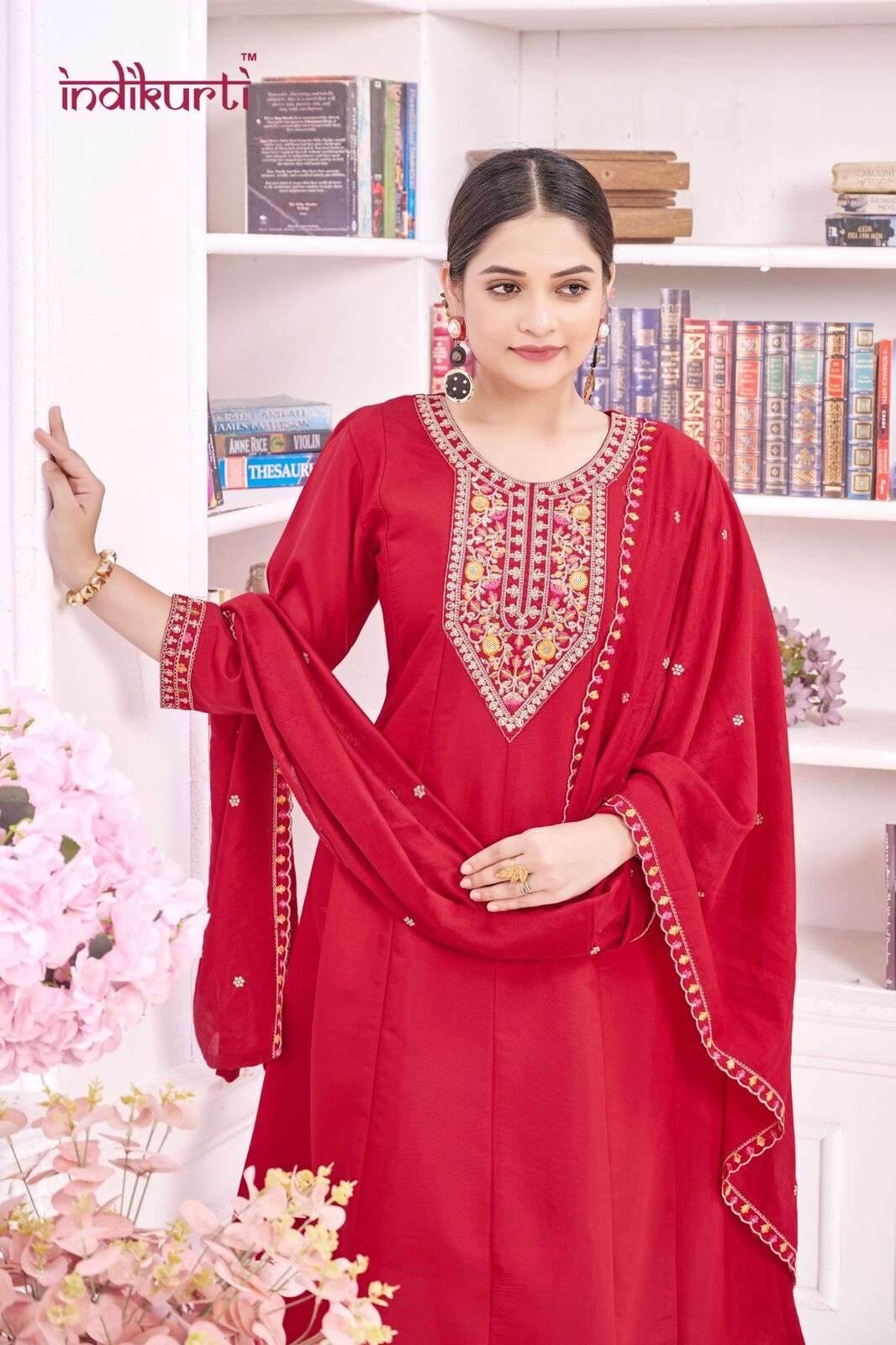 FIZA VOL-2 BY INDIKURTI IN ROMAN SILK WITH FANCY EMBROIDERY WORK KALI CONCEPTS 