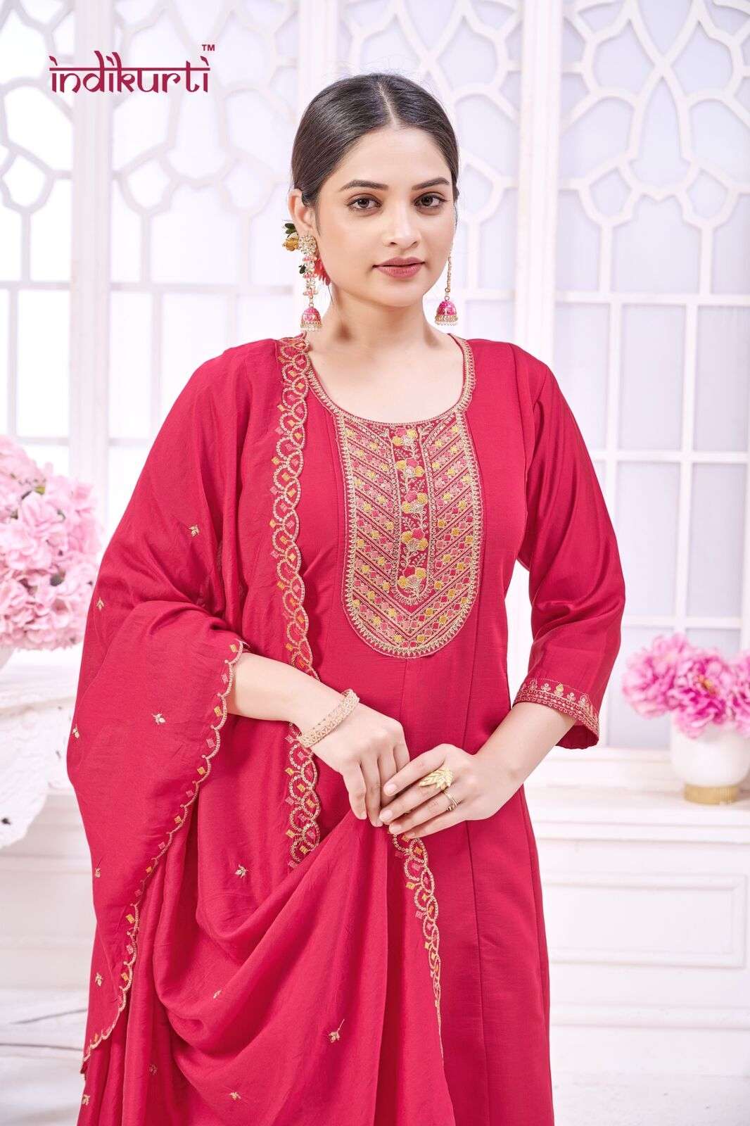 FIZA VOL-2 BY INDIKURTI IN ROMAN SILK WITH FANCY EMBROIDERY WORK KALI CONCEPTS 