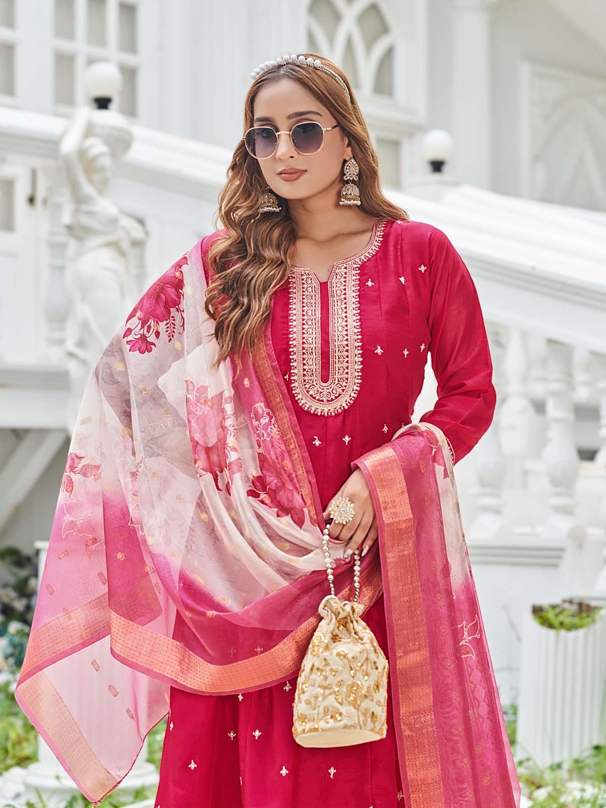 FORCE BY AANCHI IN VICHITRA SILK WITH FANCY DIGITAL DUPATTA AND WORK 