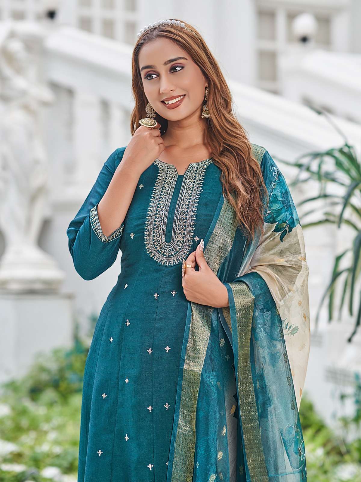 FORCE BY AANCHI IN VICHITRA SILK WITH FANCY DIGITAL DUPATTA AND WORK 