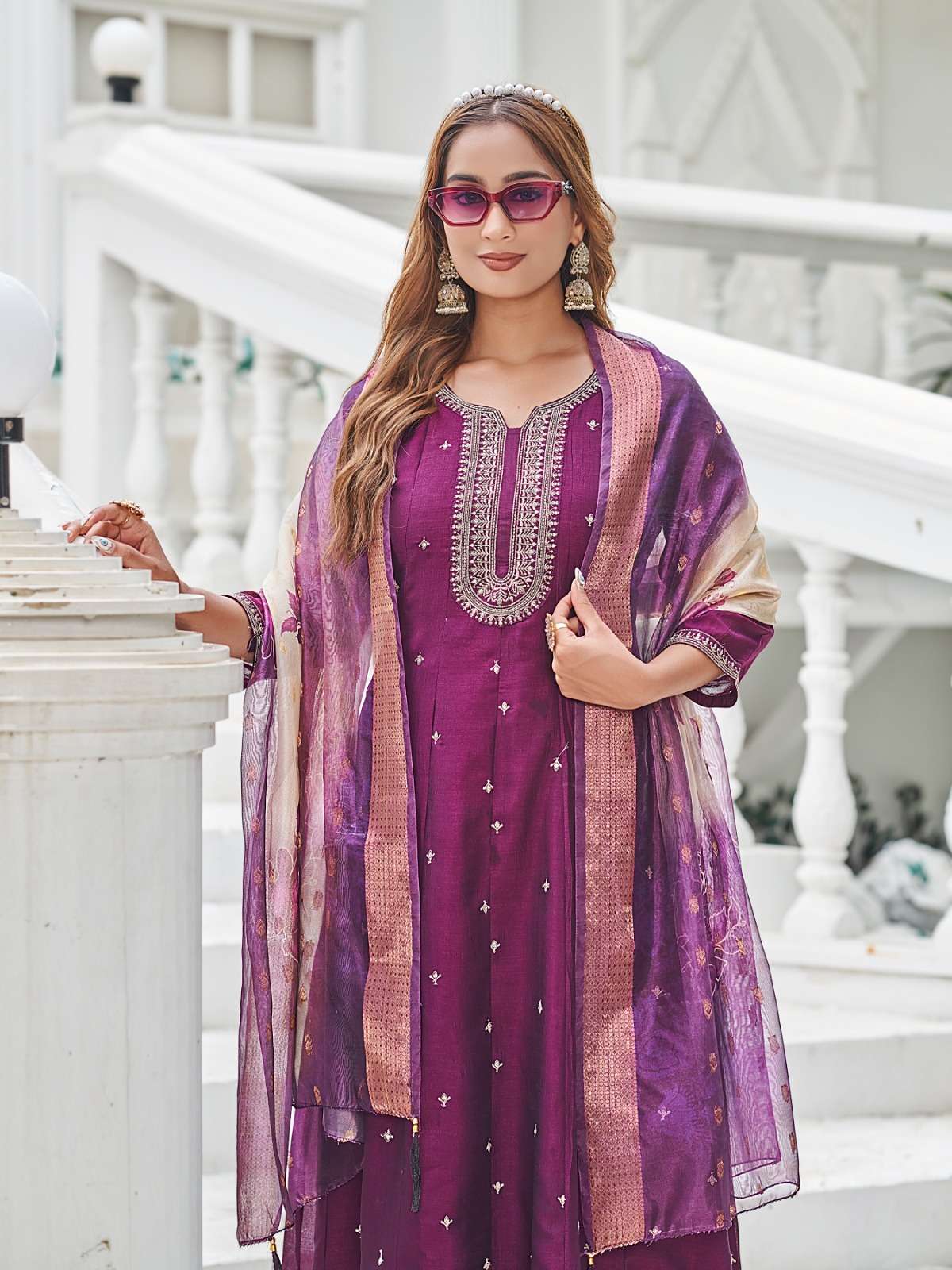 FORCE BY AANCHI IN VICHITRA SILK WITH FANCY DIGITAL DUPATTA AND WORK 