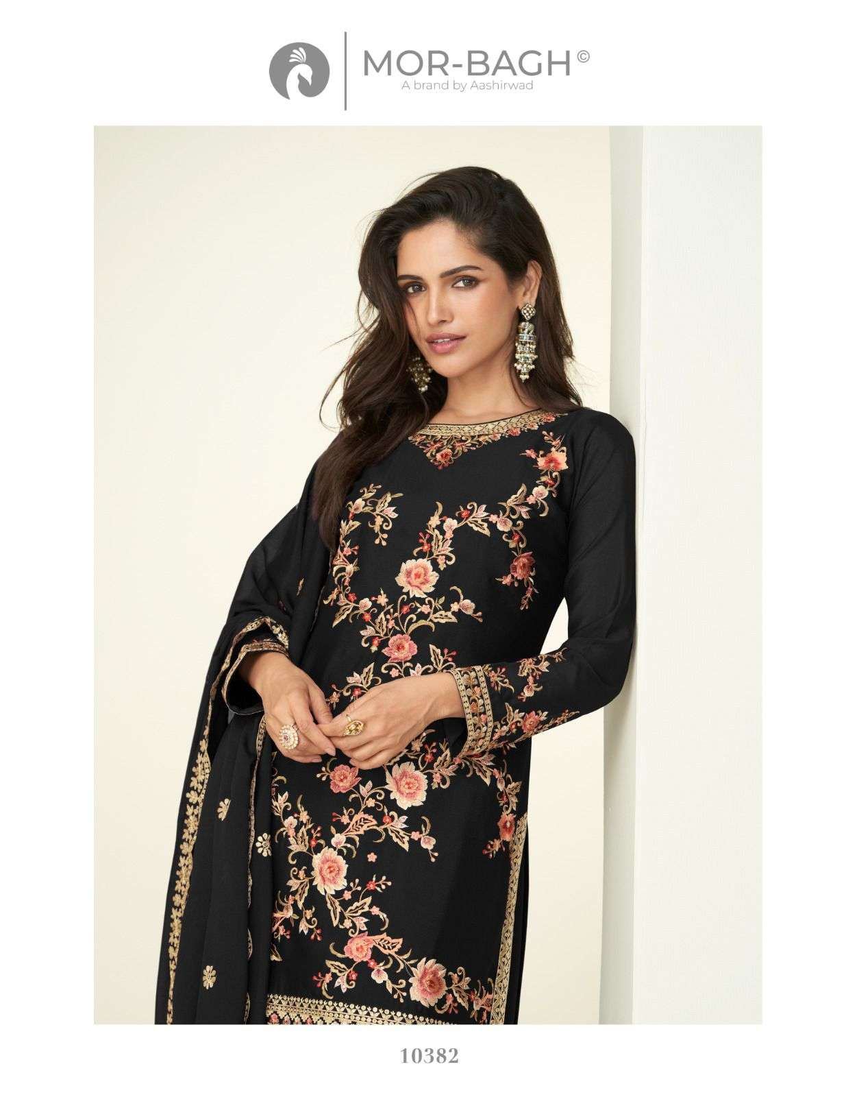 GAURI BY AASHIRWAD CREATION IN PREMIUM CHINNON SILK WITH EMBROIDERY WORK 