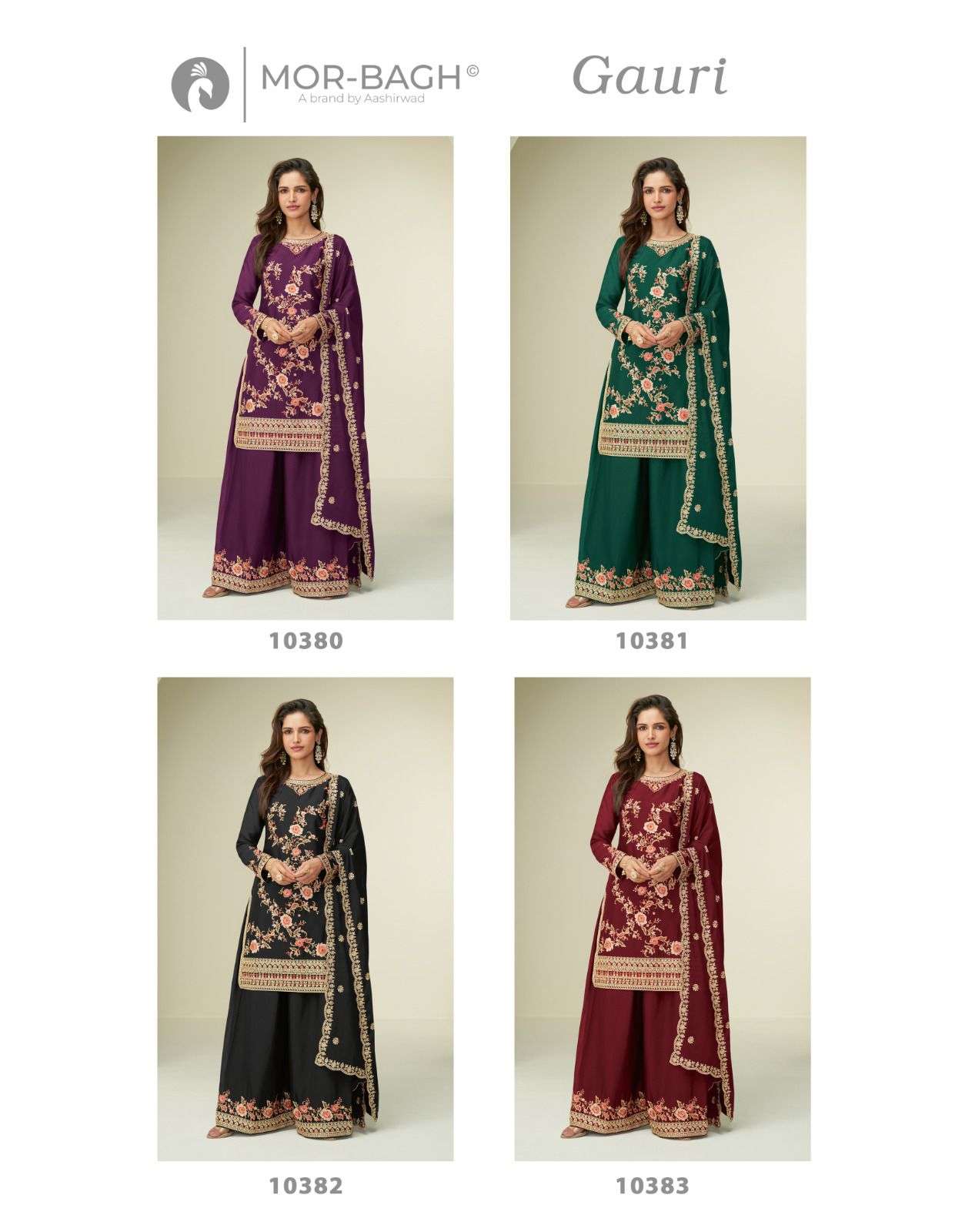 GAURI BY AASHIRWAD CREATION IN PREMIUM CHINNON SILK WITH EMBROIDERY WORK 