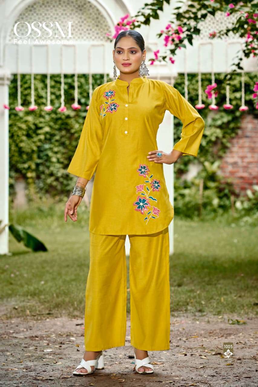 GLAMOUR VOL-2 BY OSSM IN PREMIUM BERLIN SILK WITH HEAVY EMBROIDERY WORK CO-ORD SET 