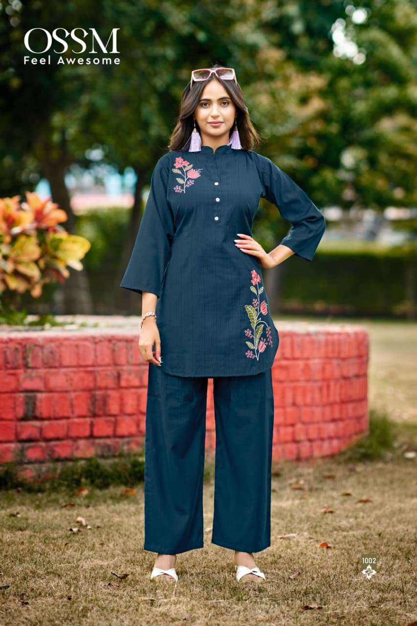 GLAMOUR VOL-2 BY OSSM IN PREMIUM BERLIN SILK WITH HEAVY EMBROIDERY WORK CO-ORD SET 