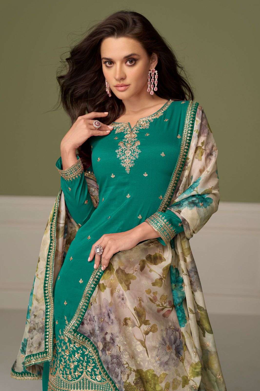 GULNAAZ BY GULKAYRA DESIGNER IN REAL SIMER SILK WITH EMBROIDERY WORK 