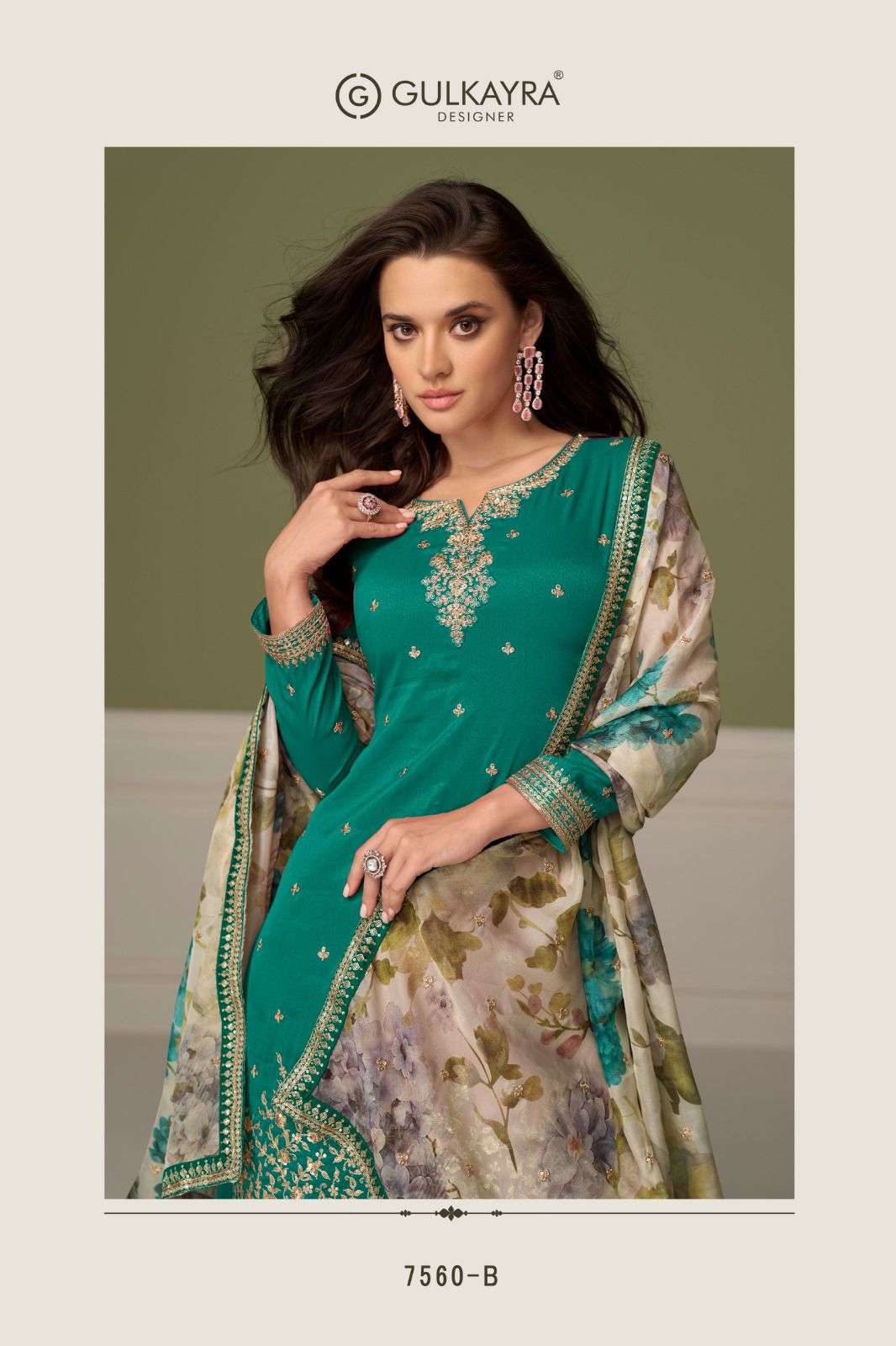 GULNAAZ BY GULKAYRA DESIGNER IN REAL SIMER SILK WITH EMBROIDERY WORK 