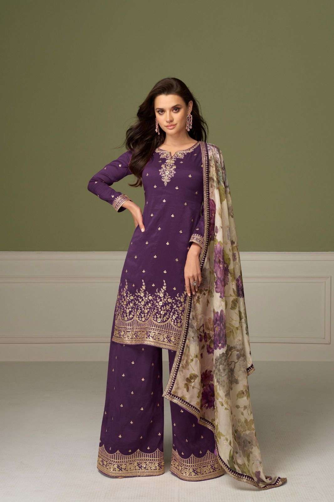 GULNAAZ BY GULKAYRA DESIGNER IN REAL SIMER SILK WITH EMBROIDERY WORK 