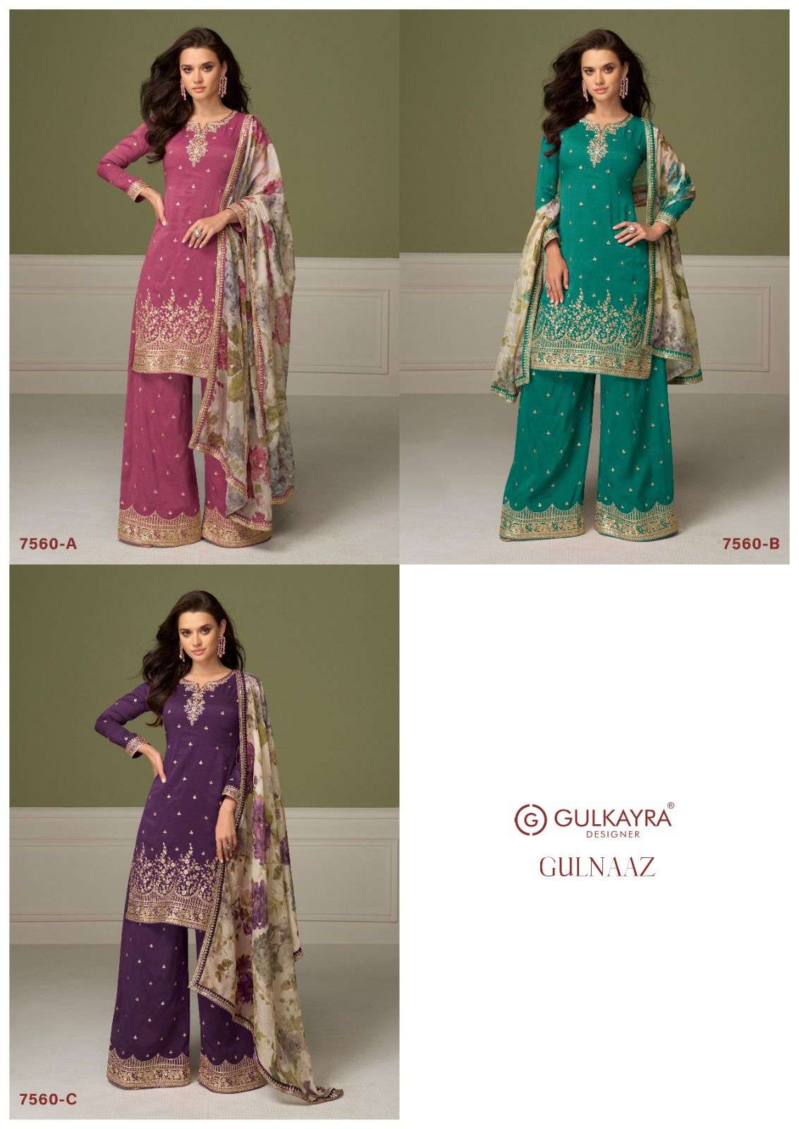 GULNAAZ BY GULKAYRA DESIGNER IN REAL SIMER SILK WITH EMBROIDERY WORK 